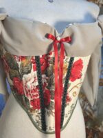Red & Green Vintage Floral Corset - Image 2