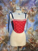 Red & Navy Love Soft Corset (Older design) - Image 6