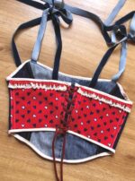 Red & Navy Love Soft Corset (Older design) - Image 3