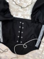 Grey & Black Floral Corset - Image 6