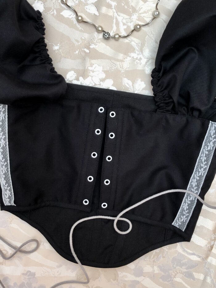 Grey & Black Floral Corset - Image 6