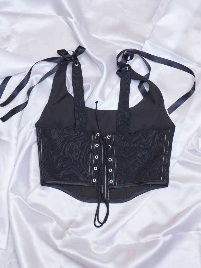 Black Marbled ‘Half’ Corset - Image 3