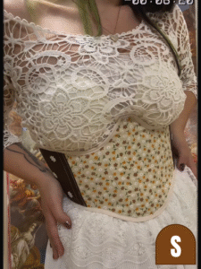 Yellow & Brown Flowers Underbust Corset - Image 2