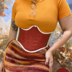 Orange Floral Underbust Corset
