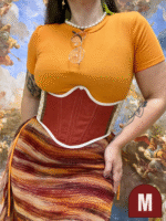 Orange Floral Underbust Corset