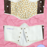 Yellow & Brown Flowers Underbust Corset