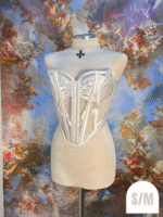 White Satin and Tulle Corset