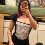 Grey & Black Floral Corset