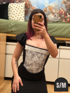 Grey & Black Floral Corset