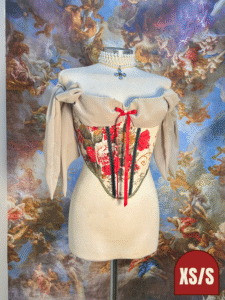 Red & Green Vintage Floral Corset