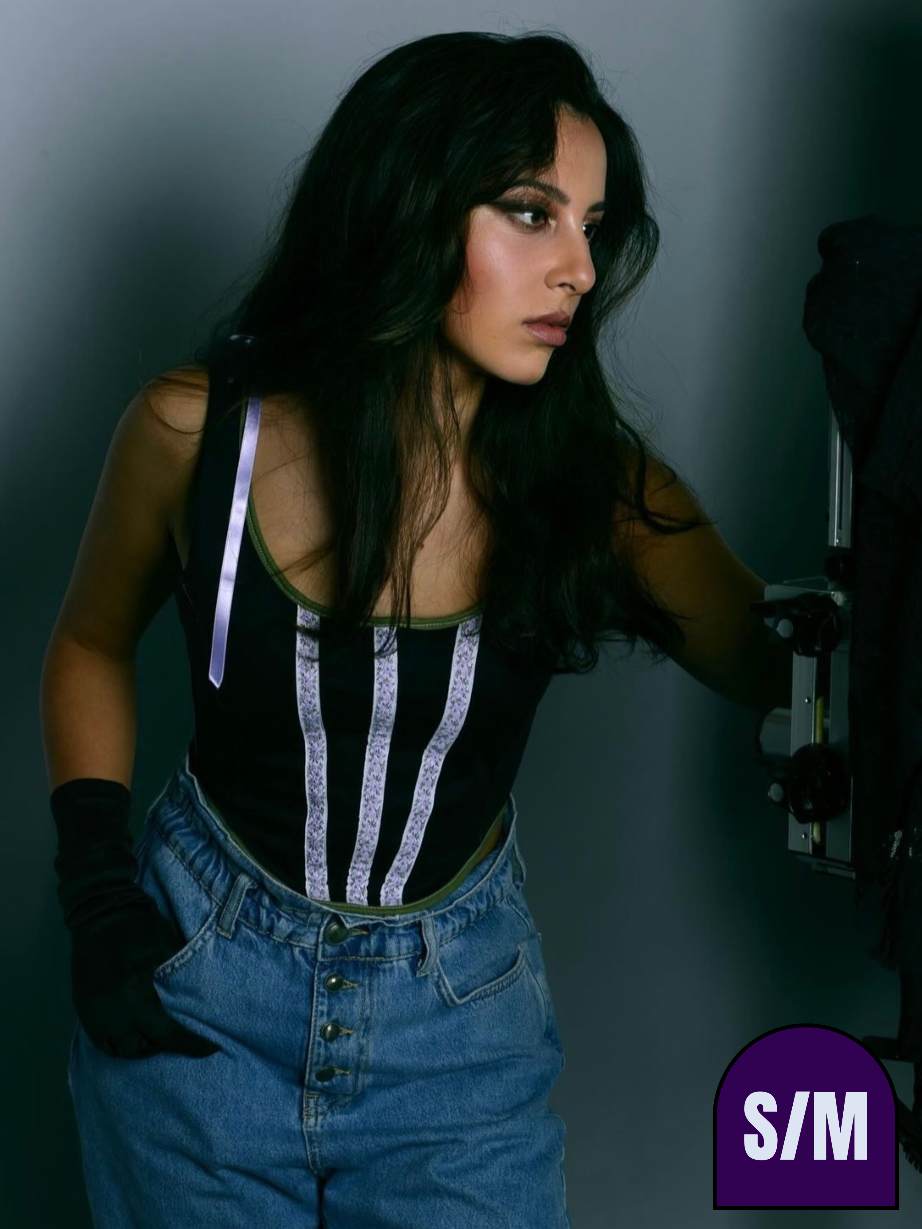 Black & Purple & Green Soft Corset (Older design, small defect)