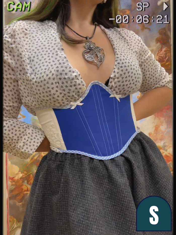 Blue Bows Underbust Corset - Image 1