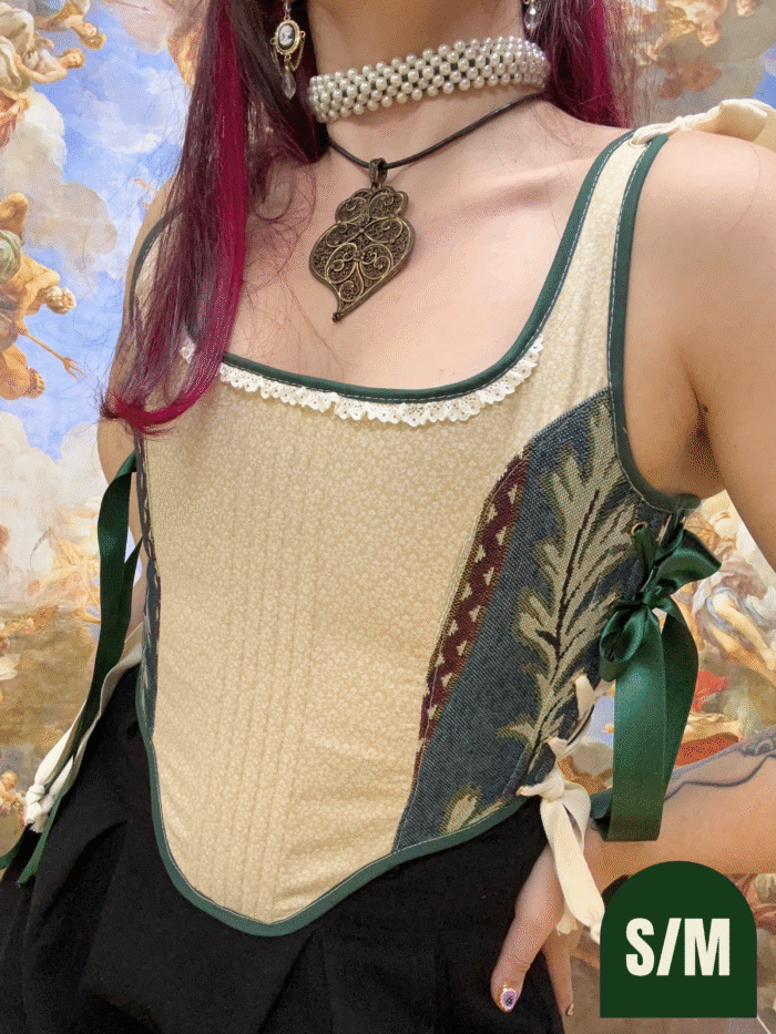 Beige and Green Corset - Image 1
