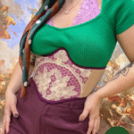 Purple & Beige Underbust Corset